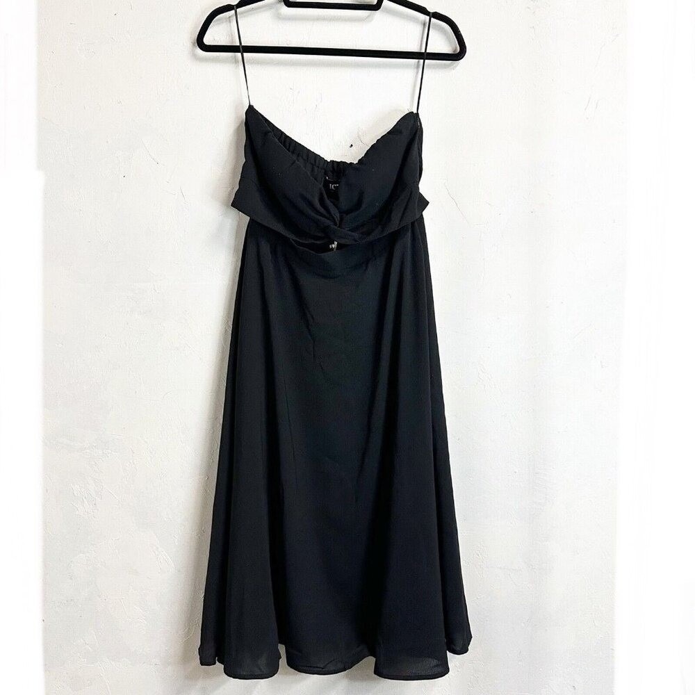 Vici Womens Large Midi Strapless Dress Keyhole Sweetheart Black New Fairy Grunge